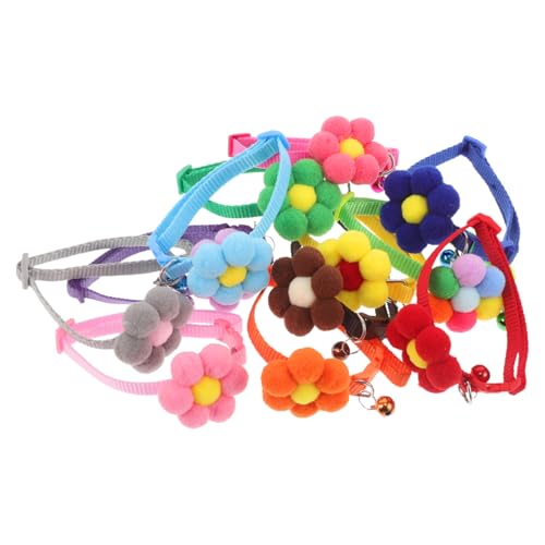 SUPVOX 12 Stück Teiliges Blumen-hundehalsband- Verstellbar mit Abnehmbarer Sicherheitsverschluss-Schnalle und Glocke Leichtes für Kleine Hunde Welpen und Komfortabel für Fotoshootings und von Supvox
