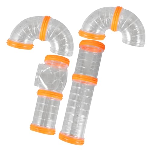 Supvox 1satz Hamster Tunnel Set Abnehmbarer Spieltunnel Für Kleintiere Verbindungsspielzeug Für Hamsterkäfige Kunststoffröhren Weiß Und Orange Einfache Und Anpassung Für Drinnen Und von Supvox