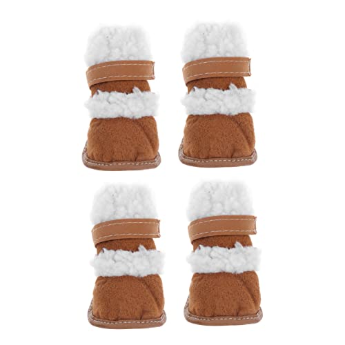 SUPVOX 2 Paare Teiliges Set Haustier Winterschuhe aus Schafwolle rutschfeste Warme Hundeschneestiefel für Kleine Hunde Schützende Pfotenschuhe mit Flachem Absatz für Schnee und Kalte von Supvox
