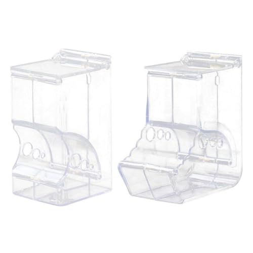 SUPVOX 2 Stück Automatischer Hamster Futterspender mit Rutschfester Basis Transparenter Futterautomat für Kleine Haustiere Wie Kaninchen Vögel und Katzen mit Praktischem Klappdeckel zur von Supvox