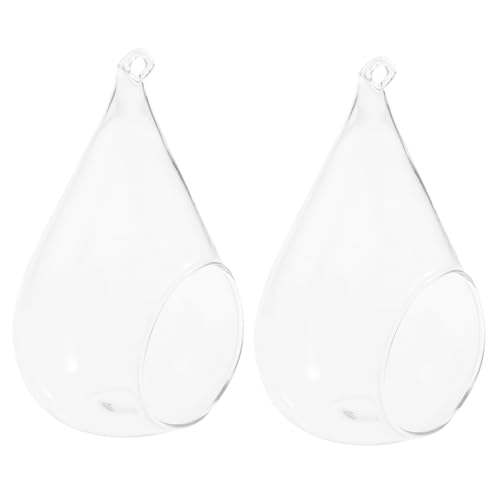 SUPVOX 2 Stück Hängende Glasvase Teiliges Dekorative Kleine Blumenvase mit Glatter Oberfläche Vielseitig als Kerzenhalter und Pflanzenhalter für Wanddekoration Stilvolles Wohnaccessoire von Supvox