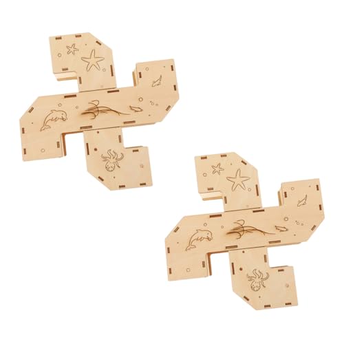SUPVOX 2 Stück Hamster Tunnel Maze Toy aus Holz Teiliges für Kleine Nager Stressreduzierendes Kleintier zur Bewegung und Beschäftigung Geeignet für Hamster Ratten Langlebig und Sicher von Supvox