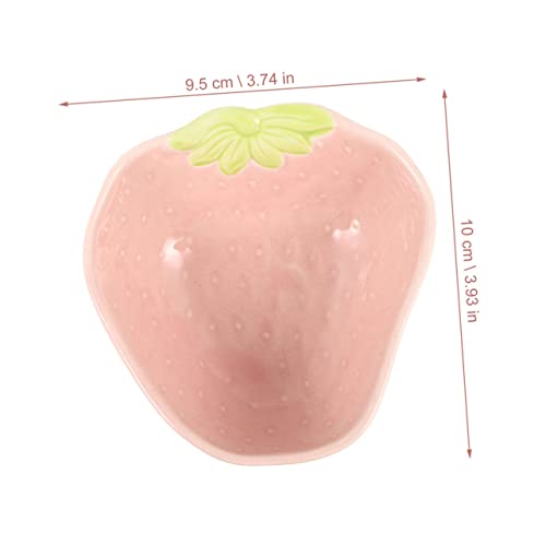 SUPVOX 2 Stück Keramik Futterschale für Kleintiere Cartoon Erdbeerform Hamster Napf Futterteller Robust Spülmaschinenfest für Katzen Kitten Haustiere Geschenkidee von Supvox