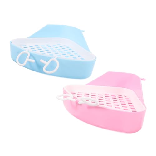 SUPVOX 2 Stück Kleintier Toilette mit Abnehmbaren Gittern Robustes Kaninchenklo und Hamster Training Potty in Blau für Meerschweinchen Welpen und Kleine Haustiere Leicht zu Reinigen von Supvox
