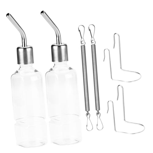 SUPVOX 2 Stück Kleintier Trinkflasche Auslaufsicher Edelstahl Kugelventil Wasserspender für Hamster Meerschweinchen Kaninchen Geeignet zum Aufhängen im Käfig von Supvox