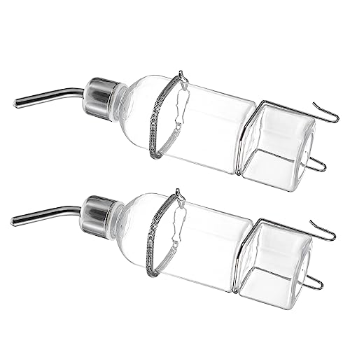 SUPVOX 2 Stück Pet Trinkflasche für Kleintiere Auslaufsicherer Umweltfreundlicher Wasserspender mit Aufhängung für Hamster Kaninchen und Kleine Haustiere von Supvox