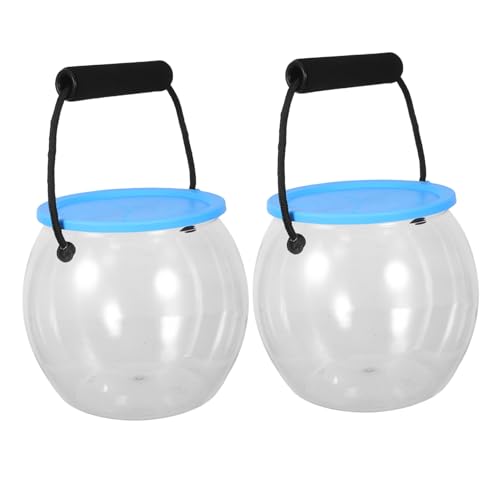SUPVOX 2 Stück Tragbarer Runder Transparenter Fischbehälter mit Deckel und Griff Auslaufsicher Sicht Aquarium und Terrarium für Outdoor Strandangeln und Naturerkundung SUPVOX 2 Stück Tragbarer Runder Transparenter Fischbehälter mit Deckel und Griff Auslaufsicher Sicht Aquarium und Terrarium für Outdoor Strandangeln und Naturerkundung von Supvox