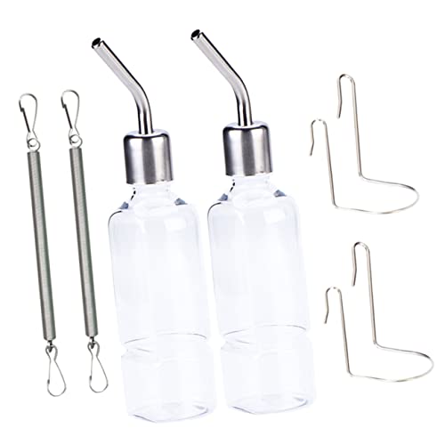 Supvox 2stücke Kaninchen Trinkflasche Meerschweinchen Wasserspender Hängend Edelstahl Öffnungsdesign Tropffreie Wasserflasche Für Kleintiere Käfigaufhängung von Supvox