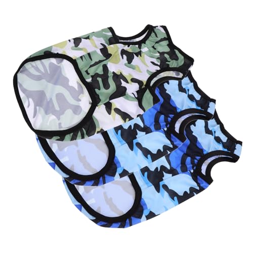 SUPVOX 3 Stück Camouflage Hundeweste aus Atmungsaktivem Leichter Winddichter Sommer Pet Apparel für Kleine Welpen Bequemes Modisches Shirt für Drinnen und Draußen für und Partys von Supvox