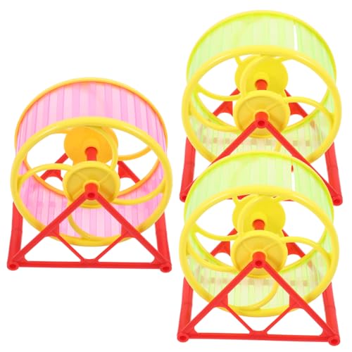 SUPVOX 3 Stück Hamster Laufrad Kunststoff Hamster Laufrad für Zwerghamster und Kleintiere Geräuscharm Komfortabel für Gesundes Hamstersporttraining Zufällige Farbe Zufällige Farbe von Supvox