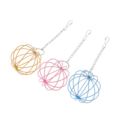 SUPVOX 3 Stück Teiliges Futterball aus Langlebigem Eisen für Kleintiere Hängender Grasspender und Spielball für Hamster Kaninchen Platzsparend für Garten und Balkon Zufällige Farbe von Supvox