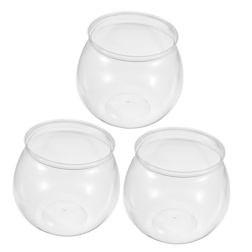 SUPVOX 3 Stück Transparentes Pet Fischglas Klein Robust und Bruchsicher Dekorativer Tisch Aquarium Behälter für Zuhause Büro und Garten für Kleine Fische und Pflanzen von Supvox
