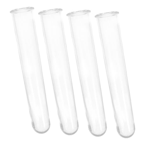 SUPVOX Kunststoff Blumenwasserröhrchen 4 Stück für Selbstgemacht Blumenarrangements Einzelne Röhrenvase Hydrokultur Anzuchtröhrchen Transparentes Design Einfache Pflege von Supvox