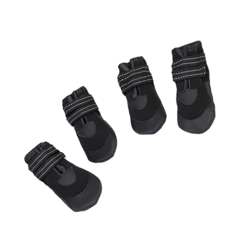 Supvox 4 Stück Teiliges Leuchtende Hunderegenstiefel aus Flexiblem PVC rutschfest Bequem Leichte Gummischuhe für Kleine Hunde Schwarz von Supvox
