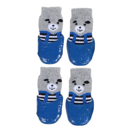 SUPVOX 4 Stück wasserdichte rutschfeste Hundesocken aus Baumwolle mit Cartoon Muster Tragbare Pfotenschützer für Hunde Schützt die Pfoten Beim Outdoor Spiel von Supvox