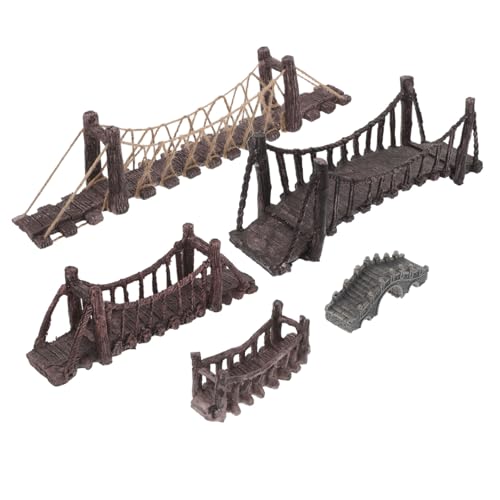 SUPVOX 5 Stück Teiliges Miniatur-brückenset für Aquarium wasserdichte Harz-figurinen Farbbeständige Miniatur-gartenbrücken Vielseitige Dekoration für Fischbecken Einfache Installation und SUPVOX 5 Stück Teiliges Miniatur-brückenset für Aquarium wasserdichte Harz-figurinen Farbbeständige Miniatur-gartenbrücken Vielseitige Dekoration für Fischbecken Einfache Installation und von Supvox