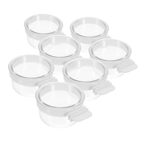 SUPVOX 7 Stück Teiliges Transparente Abnehmbare Futternäpfe für Papageien Wellensittiche und Kleine Vögel Klare Plastikschalen für Vogelkäfig Einfache Reinigung und Wiederverwendbar von Supvox