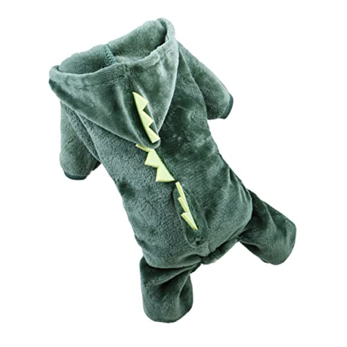 SUPVOX Adorable Dinosaur Hoodie Hundemantel aus Warmem Korallenfleece Kuschelig und Stylisch XXL für Kleine und Mittlere Hunde für Herbst Winter Festtage und Fotoshootings von Supvox