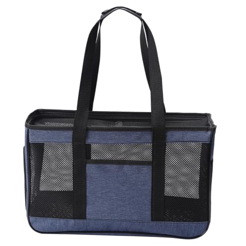 SUPVOX Atmungsaktive Haustiertasche aus Oxford mit Meshfenster Leichter Tragbarer Katzenträger für Hunde und Katzen Schultertasche für Reisen und Outdoor Großes Modell Blau von Supvox