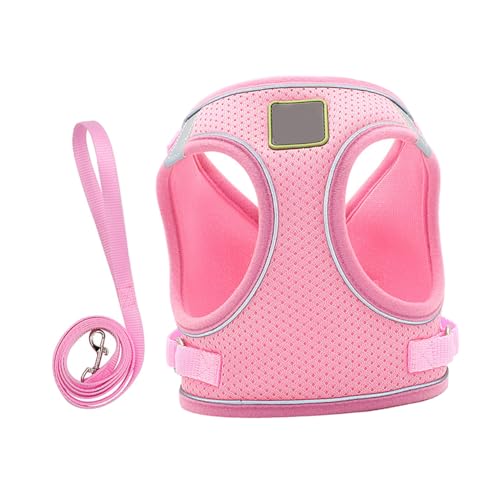 SUPVOX Atmungsaktives Hundegeschirr Set mit Reflektierender Weste und Leine Verstellbar Leichtes Brustgeschirr für Kleine Hunde Modisch und Komfortabel für Outdoor Xs von Supvox