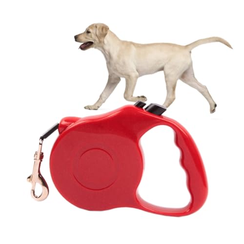SUPVOX Ausziehbare Hundeleine Rot Automatische Führleine für Kleine Hunde bis Ergonomisch Einhändig Bedienbar rutschfeste Schlaufe für Spaziergänge und Training von Supvox