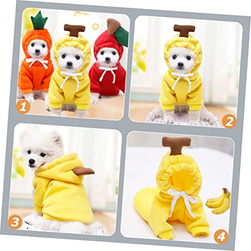 SUPVOX Bananen Hundepullover Fleece Warm Kostüm für Kleine Hunde Welpen Kreatives Design Bequemes Jäckchen für Party und Alltag für Herbst und Winter für Hunde von Supvox