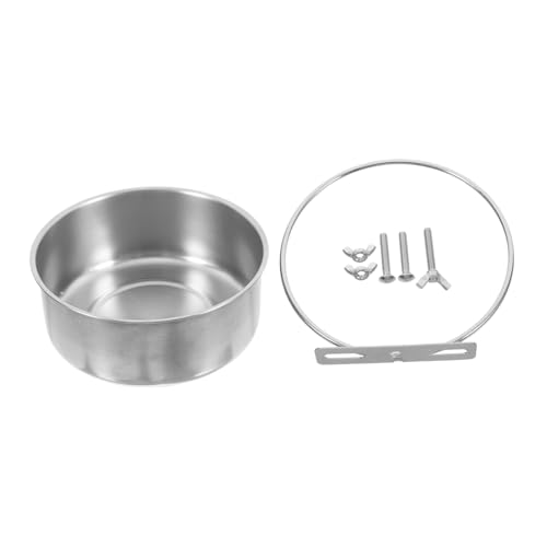 SUPVOX Edelstahl Futternapf für Papageien mit Rutschfester Basis Vogel Futter und Wasserschale für Wellensittiche Nymphensittiche Conures Klammerhalter für Käfige von Supvox