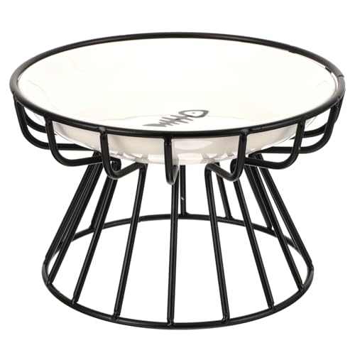 SUPVOX Erhöhter Katzennapf mit Keramikschale und Stabilem Eisenhalter Schützende Halswirbelsäule Rutschfestes Design für Kleine Haustiere Füttern von Trockenfutter und Wasser SUPVOX Erhöhter Katzennapf mit Keramikschale und Stabilem Eisenhalter Schützende Halswirbelsäule Rutschfestes Design für Kleine Haustiere Füttern von Trockenfutter und Wasser von Supvox