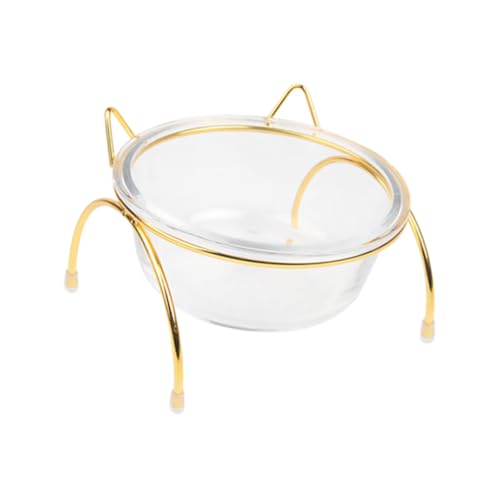 SUPVOX Erhöhter und Geneigter Katzennapf mit Glas Schale und Stabilem Standfuß Langlebig Leicht zu Reinigen Schont Hals und Wirbelsäule für Katzen und Kleine Haustiere von Supvox