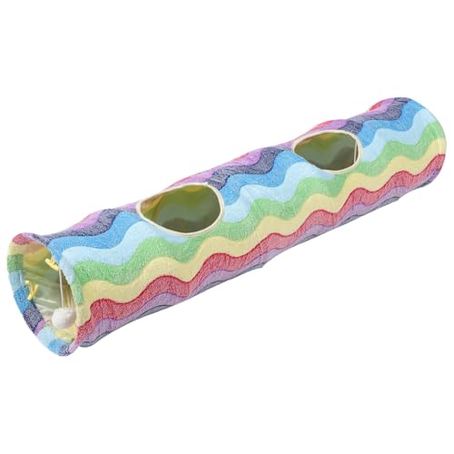 SUPVOX Faltbarer Katzentunnel Regenbogen Muster Langlebig Platzsparend für Katzen Entspannen Rascheltunnel für Katzen SUPVOX Faltbarer Katzentunnel Regenbogen Muster Langlebig Platzsparend für Katzen Entspannen Rascheltunnel für Katzen von Supvox