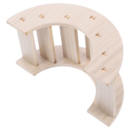 SUPVOX Hamster Holzbrücke aus Schadstofffreiem Holz Rutschfestes Kletterspielzeug mit Leiter und Bogen Langlebig Sicher für Hamster Rennmäuse Meerschweinchen und Kleine Nager von Supvox