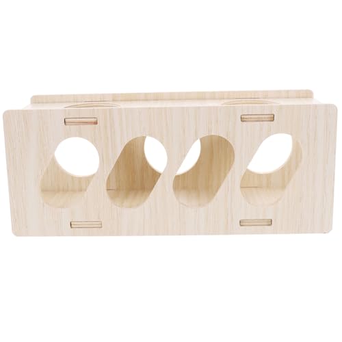 SUPVOX Hamster Tunnel Holz Versteck mit Löchern für Kleintiere Langlebiger Holzspielzeug Tunnel für Hamster und Meerschweinchen Sichere Glatte Oberfläche für Gesunde Nagetiere Erkundung von Supvox