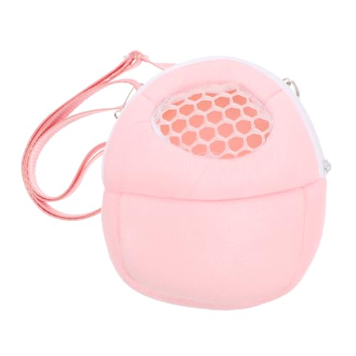 SUPVOX Hamster-umhängetasche Tragetasche Für Kleintiere Kaninchen-reisekäfig Kaninchen -umhängetasche Kleiner Hasenbeutel Hasenschlinge Chinchilla -träger Hamstertasche Samt Rosa von Supvox