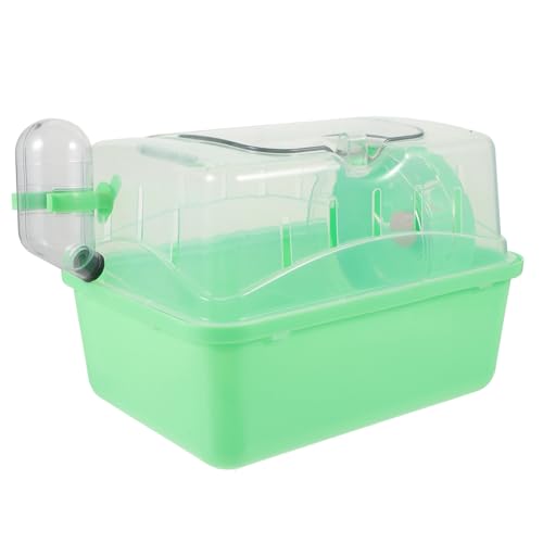 SUPVOX Hamsterkäfig Groß mit Panoramadach Sicherer Nagerkäfig für Hamster Mäuse Zwerghamster und Chinchillas Trinkflasche und Laufrad Grüner Kleintierkäfig Entspannen von Supvox