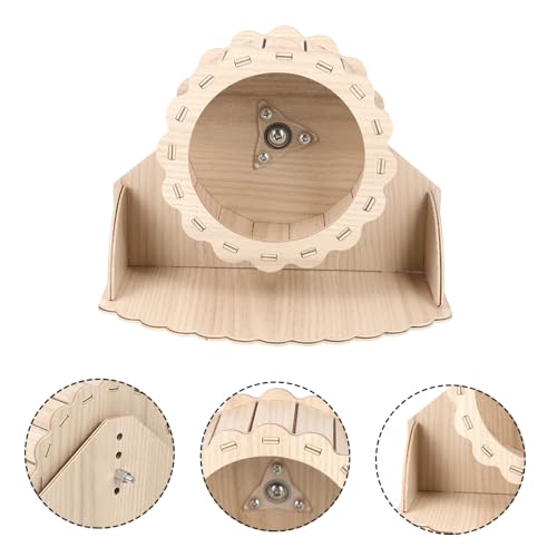 SUPVOX Hamsterrad aus Hochwertigem Holz mit Stabilem Sockel Laufrad für Kleine Haustiere Wie Hamster Chinchillas und Meerschweinchen Trainings für Kleintiere von Supvox
