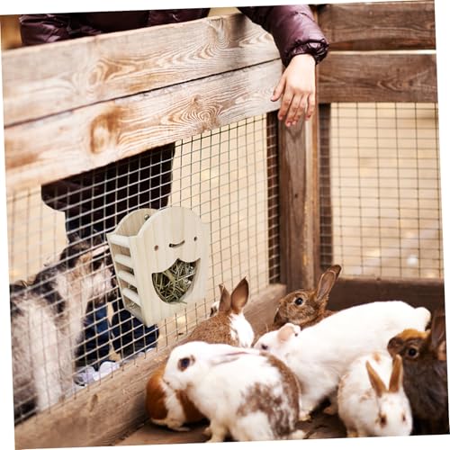 SUPVOX Holz Futterraufe Kaninchen Heuraufe Futterspender Robust Einfach zu Montieren Sicher für Kleintiere Meerschweinchen Hamster Futternapf Zubehör von Supvox
