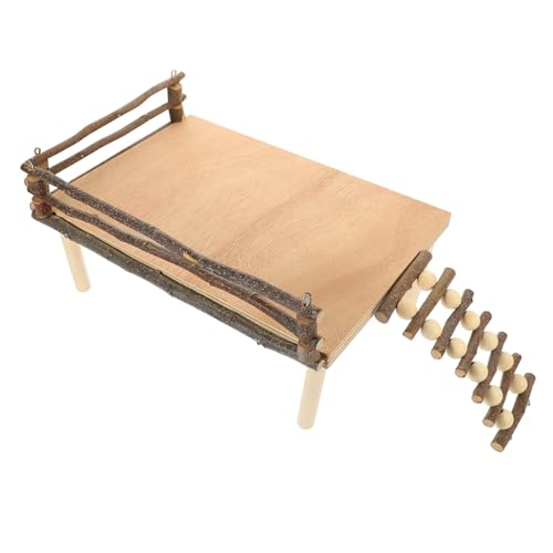 SUPVOX Holz Hamster Plattform mit Leiter Kleintier Kletterspielzeug Mehrzweck Nagetier Spielplattform für Hamster Meerschweinchen und Kleine Haustiere von Supvox