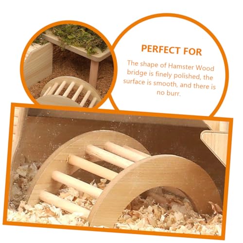 SUPVOX Holz Kletterbrücke für Hamster und Kleintiere Langlebige Geruchsfreie Holzleiter für Chinchillas Rennmäuse und Ratten Sicheres Glattes Design für Käfigspaß und Beschäftigung von Supvox