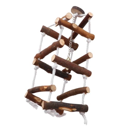 SUPVOX Holz Vogelschaukel mit Lagigen Stäben und Baumwollseil Metallhaken für Käfig oder Garten Rutsch mit Mini Glocke für Papageien und Kleine Vögel zum Klettern SUPVOX Holz Vogelschaukel mit Lagigen Stäben und Baumwollseil Metallhaken für Käfig oder Garten Rutsch mit Mini Glocke für Papageien und Kleine Vögel zum Klettern von Supvox