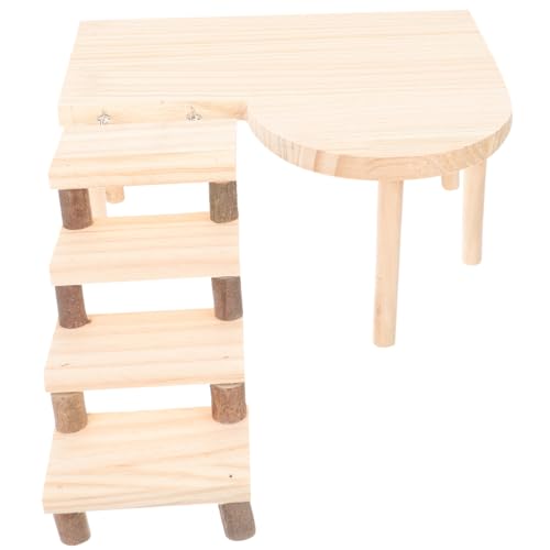 SUPVOX Holzspielzeug für Hamster mit Plattform und Kletterrampe Fördert Bewegung und Koordination Sicher für Kleine Haustiere Stöckiges Klettergerüst für Hamster Rennmäuse und von Supvox