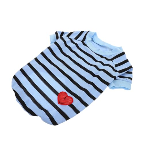 SUPVOX Hunde T Shirt Atmungsaktiv Gestreift Bequeme Baumwollkleidung für Kleine Hunde für Kostümpartys und Alltag Stylisch und Süß von Supvox