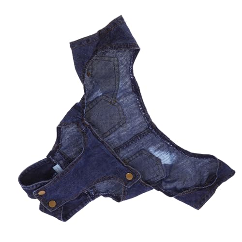 SUPVOX Hundehose aus Denim mit Knopfverschluss Modische Latzhose für Kleine Hunde Bequemes Sicheres Material für Spaziergänge Joggen und Fotoshootings von Supvox