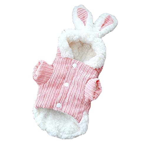 SUPVOX Hundekostüm Hoodie für Hunde Warmer Gemütlicher Hundemantel für Herbst und Winter Rosa Bunny Design Geeignet für Kleine Welpen und Outdoor Aktivitäten von Supvox