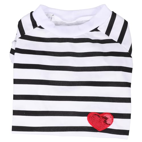 SUPVOX Hundeshirt aus Baumwolle für Kleine Atmungsaktives Gestreiftes T Shirt für Maschinenwaschbar und Bequem für Welpen von Supvox