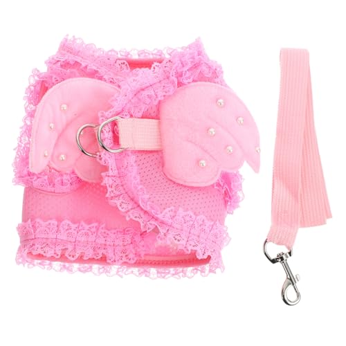 SUPVOX Katzen und Hundegeschirr Brustgurt Atmungsaktiv Leicht Angel Design Haustier Brustgeschirr Verstellbar Sicher Komfortabel für Kleine Tiere Rosa S Zufällige Farbe Zufällige Farbe von Supvox