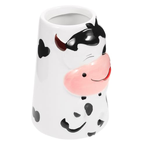 SUPVOX Keramik Hamster Trinkflasche Halter mit Kuhmuster Verschleißfest Einfach zu Reinigen Kompatibel mit Meisten Haustier Wasserkannen Dekorativer Wasserflaschenhalter für Kleintiere von Supvox