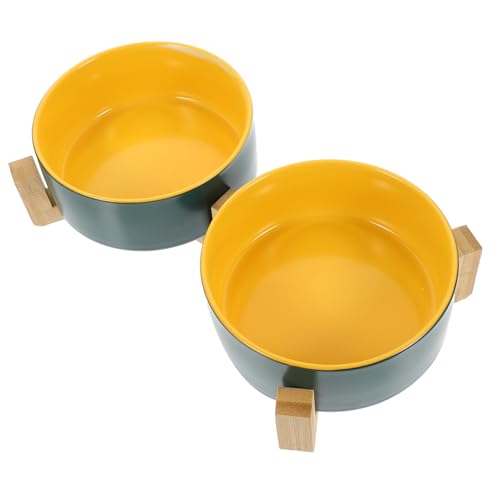 SUPVOX Keramik Katzennapf mit Holzständer Teiliges für Katzen und Kleine Hunde rutschfest Mattierte Zweifarbige Futterschalen für Futter und Wasser Einfach zu Reinigen für Heimgebrauch SUPVOX Keramik Katzennapf mit Holzständer Teiliges für Katzen und Kleine Hunde rutschfest Mattierte Zweifarbige Futterschalen für Futter und Wasser Einfach zu Reinigen für Heimgebrauch von Supvox
