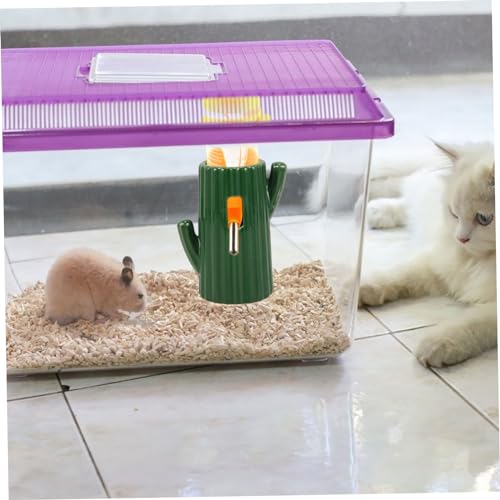 SUPVOX Keramik Trinkflasche für Kleintiere Auslaufsicherer Hamster Wasserspender in Kaktus Form Druckresistent und Leicht zu Reinigen Geeignet für Hamster und Kaninchen Grün von Supvox