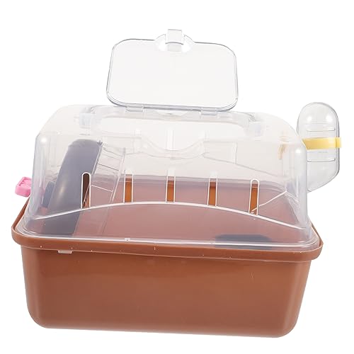 SUPVOX Kleintier Tragetasche mit Klarsichtfenster für Hamster Praktischer Hamsterkäfig für Unterwegs mit Wasserflasche für Reisen Wandern und Ausflüge von Supvox