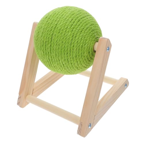 SUPVOX Kratzball für Katzen Sisalball mit Holzständer Kratzspielzeug zur Krallenpflege Indoor Katzenmöbel Stilvolles Robustes Katzenkratzspielzeug für Kleine Haustiere von Supvox